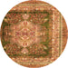 Square Persian Orange Traditional Rug, tr4781org