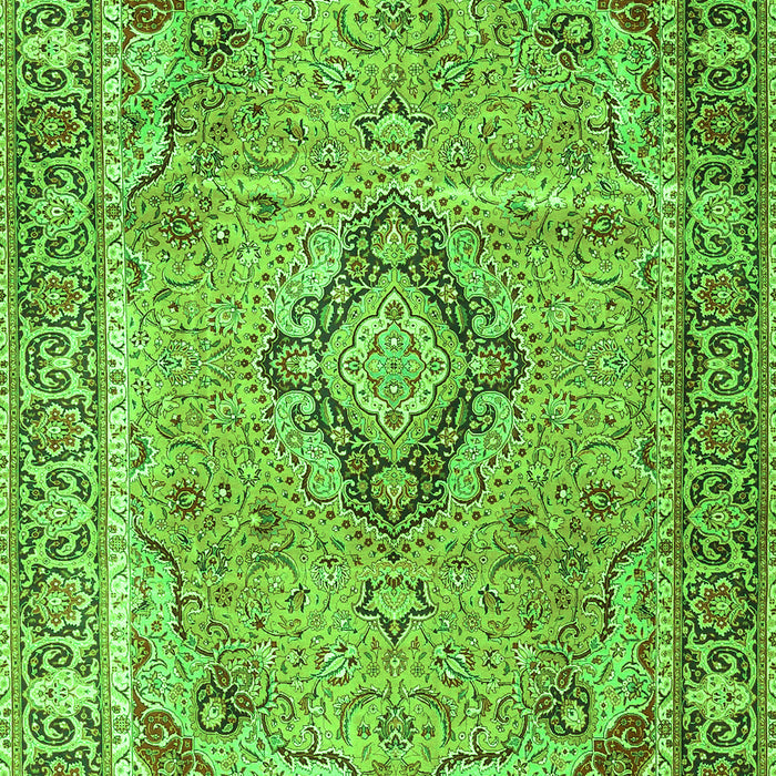 Serging Thickness of Machine Washable Persian Green Traditional Area Rugs, wshtr4782grn