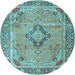 Round Persian Light Blue Traditional Rug, tr4782lblu