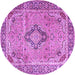 Round Persian Purple Traditional Rug, tr4782pur