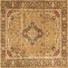 Square Persian Brown Traditional Rug, tr4782brn