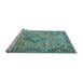 Sideview of Machine Washable Persian Light Blue Traditional Rug, wshtr4782lblu