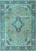 Machine Washable Persian Light Blue Traditional Rug, wshtr4782lblu