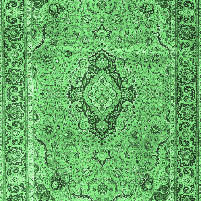 Machine Washable Persian Emerald Green Traditional Area Rugs, wshtr4782emgrn