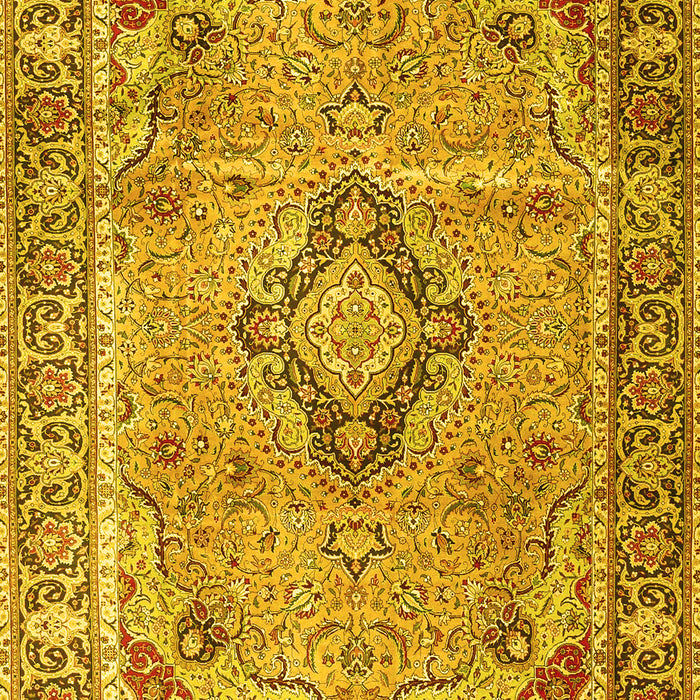 Machine Washable Persian Yellow Traditional Rug, wshtr4782yw