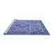 Sideview of Machine Washable Persian Blue Traditional Rug, wshtr4782blu