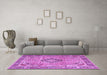 Machine Washable Persian Purple Traditional Area Rugs in a Living Room, wshtr4782pur