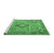 Sideview of Machine Washable Persian Emerald Green Traditional Area Rugs, wshtr4782emgrn