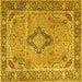 Square Persian Yellow Traditional Rug, tr4782yw