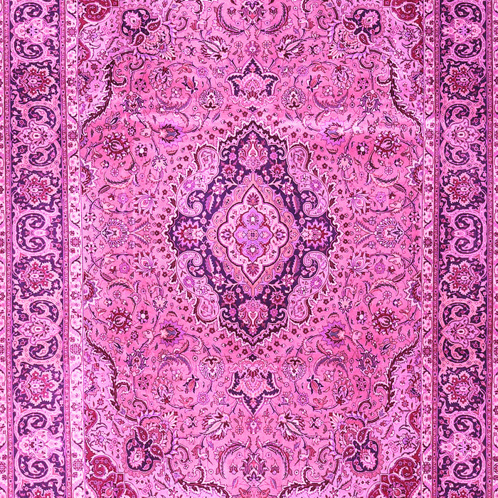 Machine Washable Persian Pink Traditional Rug, wshtr4782pnk