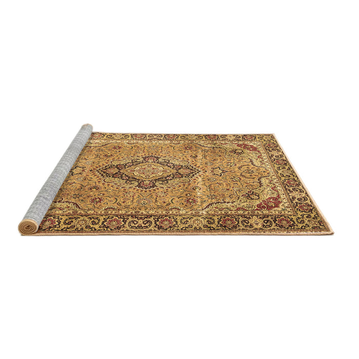 Sideview of Machine Washable Persian Brown Traditional Rug, wshtr4782brn