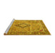 Sideview of Machine Washable Persian Yellow Traditional Rug, wshtr4782yw