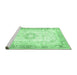Sideview of Machine Washable Persian Emerald Green Traditional Area Rugs, wshtr4783emgrn