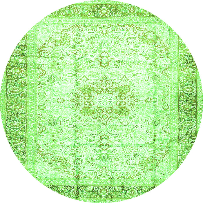 Machine Washable Persian Green Traditional Area Rugs, wshtr4783grn