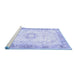 Sideview of Machine Washable Persian Blue Traditional Rug, wshtr4783blu