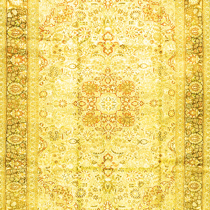 Machine Washable Persian Yellow Traditional Rug, wshtr4783yw