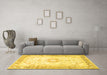 Machine Washable Persian Yellow Traditional Rug in a Living Room, wshtr4783yw