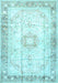 Machine Washable Persian Light Blue Traditional Rug, wshtr4783lblu