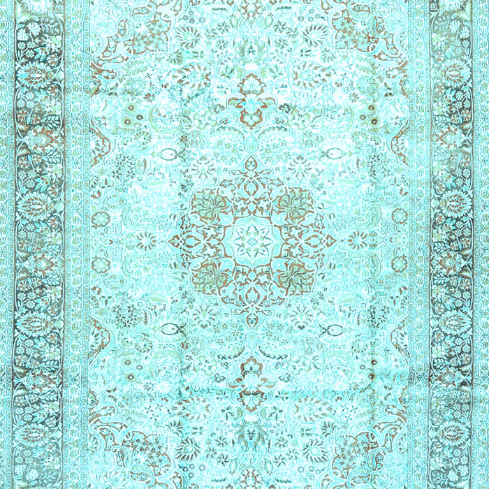 Machine Washable Persian Light Blue Traditional Rug, wshtr4783lblu