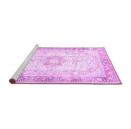 Sideview of Machine Washable Persian Purple Traditional Area Rugs, wshtr4783pur