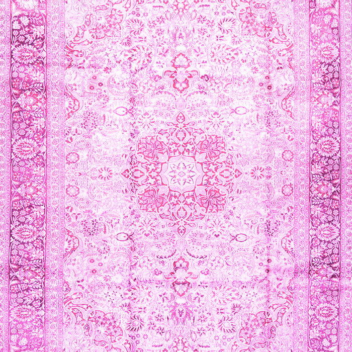 Machine Washable Persian Pink Traditional Rug, wshtr4783pnk