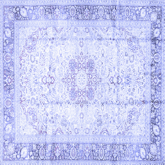 Square Persian Blue Traditional Rug, tr4783blu
