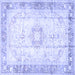 Square Persian Blue Traditional Rug, tr4783blu