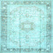 Square Persian Light Blue Traditional Rug, tr4783lblu