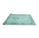 Sideview of Machine Washable Persian Light Blue Traditional Rug, wshtr4783lblu