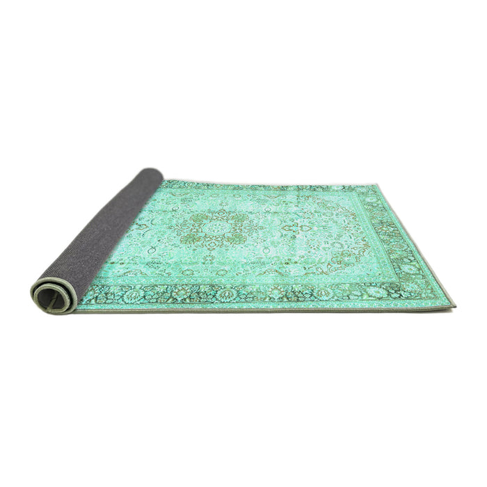 Sideview of Persian Turquoise Traditional Rug, tr4783turq