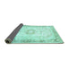 Sideview of Persian Turquoise Traditional Rug, tr4783turq