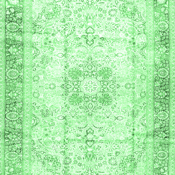 Machine Washable Persian Emerald Green Traditional Area Rugs, wshtr4783emgrn