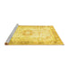 Sideview of Machine Washable Persian Yellow Traditional Rug, wshtr4783yw