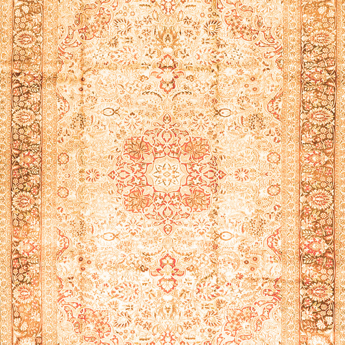 Serging Thickness of Machine Washable Persian Orange Traditional Area Rugs, wshtr4783org