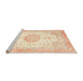 Sideview of Machine Washable Traditional Gold Rug, wshtr4784