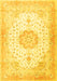 Medallion Yellow Traditional Rug, tr4784yw