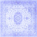 Square Medallion Blue Traditional Rug, tr4784blu