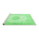 Sideview of Machine Washable Medallion Emerald Green Traditional Area Rugs, wshtr4784emgrn