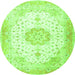 Square Medallion Green Traditional Rug, tr4784grn