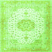 Serging Thickness of Medallion Green Traditional Rug, tr4784grn
