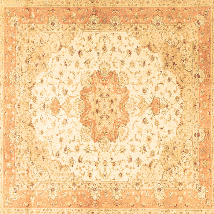 Square Machine Washable Medallion Brown Traditional Rug, wshtr4784brn