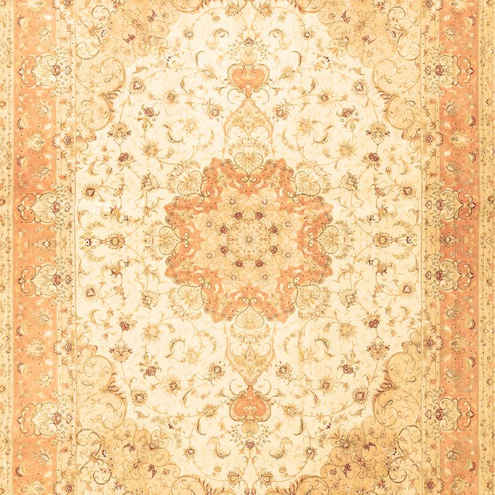 Machine Washable Medallion Brown Traditional Rug, wshtr4784brn