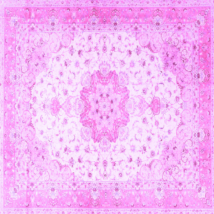 Square Machine Washable Medallion Purple Traditional Area Rugs, wshtr4784pur