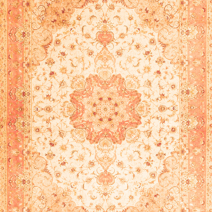 Medallion Orange Traditional Rug, tr4784org