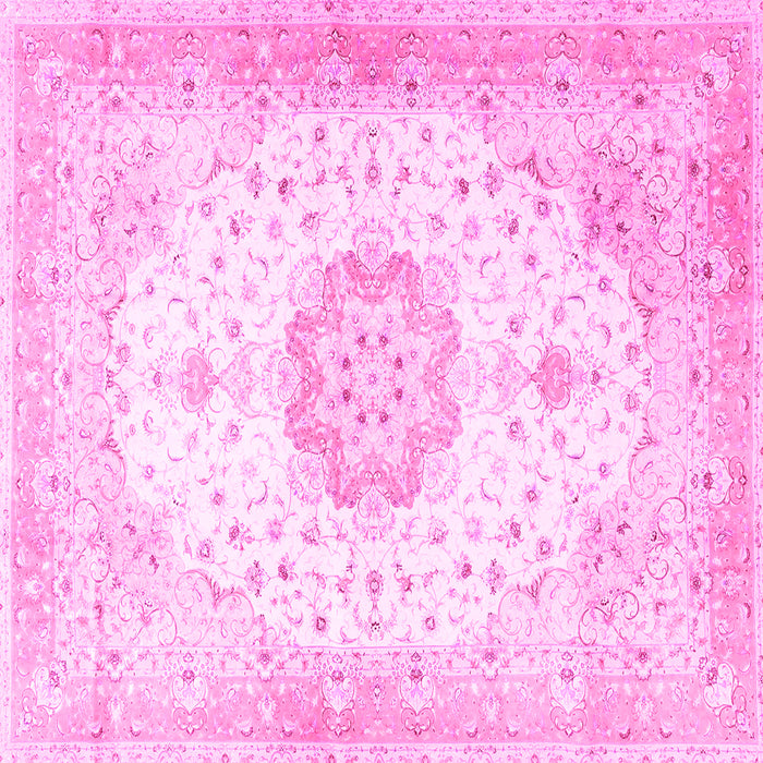 Square Medallion Pink Traditional Rug, tr4784pnk