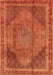 Serging Thickness of Machine Washable Medallion Orange Traditional Area Rugs, wshtr4785org