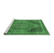 Sideview of Machine Washable Medallion Emerald Green Traditional Area Rugs, wshtr4785emgrn