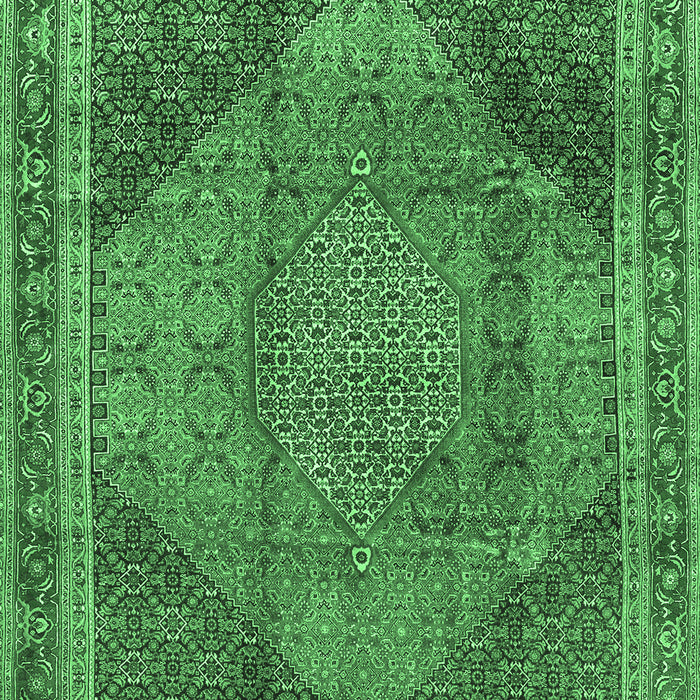 Machine Washable Medallion Emerald Green Traditional Area Rugs, wshtr4785emgrn