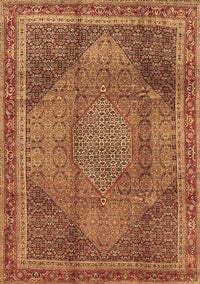 Medallion Brown Traditional Rug, tr4785brn