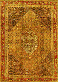 Medallion Yellow Traditional Rug, tr4785yw